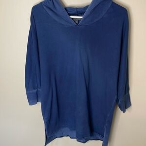 AMERICAN EAGLE Soft & Sexy Medium Blue Oversized‎ Half Sleeve Hooded Top Casual